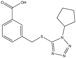 3-{[(1-cyclopentyl-1H-1,2,3,4-tetrazol-5-yl)sulfanyl]methyl}benzoic acid Structure