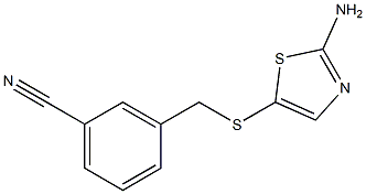 3-{[(2-amino-1,3-thiazol-5-yl)thio]methyl}benzonitrile 구조식 이미지