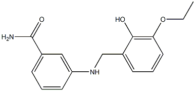 3-{[(3-ethoxy-2-hydroxyphenyl)methyl]amino}benzamide 구조식 이미지