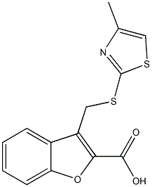 3-{[(4-methyl-1,3-thiazol-2-yl)sulfanyl]methyl}-1-benzofuran-2-carboxylic acid 구조식 이미지