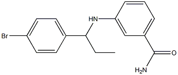 3-{[1-(4-bromophenyl)propyl]amino}benzamide Structure