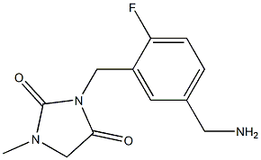 3-{[5-(aminomethyl)-2-fluorophenyl]methyl}-1-methylimidazolidine-2,4-dione 구조식 이미지