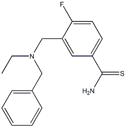3-{[benzyl(ethyl)amino]methyl}-4-fluorobenzene-1-carbothioamide 구조식 이미지