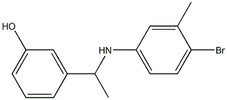 3-{1-[(4-bromo-3-methylphenyl)amino]ethyl}phenol Structure