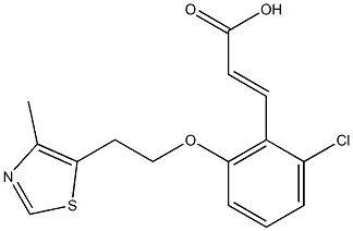 3-{2-chloro-6-[2-(4-methyl-1,3-thiazol-5-yl)ethoxy]phenyl}prop-2-enoic acid 구조식 이미지