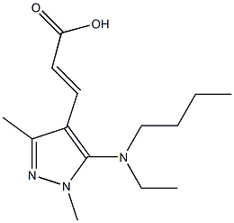 3-{5-[butyl(ethyl)amino]-1,3-dimethyl-1H-pyrazol-4-yl}prop-2-enoic acid Structure