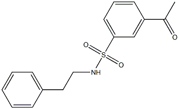 3-acetyl-N-(2-phenylethyl)benzene-1-sulfonamide Structure