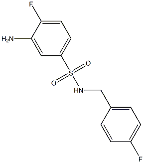 3-amino-4-fluoro-N-[(4-fluorophenyl)methyl]benzene-1-sulfonamide 구조식 이미지