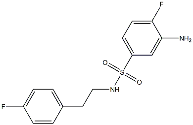 3-amino-4-fluoro-N-[2-(4-fluorophenyl)ethyl]benzene-1-sulfonamide 구조식 이미지