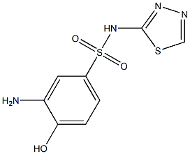 3-amino-4-hydroxy-N-(1,3,4-thiadiazol-2-yl)benzene-1-sulfonamide 구조식 이미지