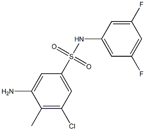 3-amino-5-chloro-N-(3,5-difluorophenyl)-4-methylbenzene-1-sulfonamide Structure