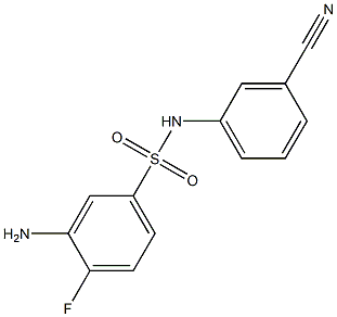 3-amino-N-(3-cyanophenyl)-4-fluorobenzene-1-sulfonamide 구조식 이미지