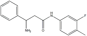 3-amino-N-(3-fluoro-4-methylphenyl)-3-phenylpropanamide 구조식 이미지