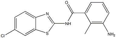 3-amino-N-(6-chloro-1,3-benzothiazol-2-yl)-2-methylbenzamide 구조식 이미지