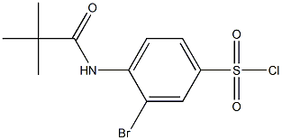 3-bromo-4-(2,2-dimethylpropanamido)benzene-1-sulfonyl chloride 구조식 이미지