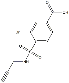 3-bromo-4-(prop-2-yn-1-ylsulfamoyl)benzoic acid 구조식 이미지