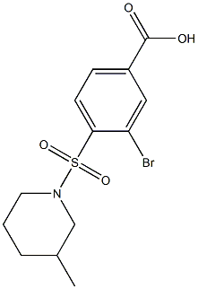 3-bromo-4-[(3-methylpiperidine-1-)sulfonyl]benzoic acid 구조식 이미지