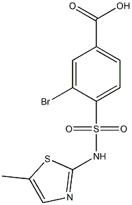 3-bromo-4-[(5-methyl-1,3-thiazol-2-yl)sulfamoyl]benzoic acid 구조식 이미지