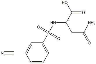 3-carbamoyl-2-[(3-cyanobenzene)sulfonamido]propanoic acid 구조식 이미지