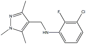 3-chloro-2-fluoro-N-[(1,3,5-trimethyl-1H-pyrazol-4-yl)methyl]aniline Structure