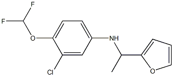 3-chloro-4-(difluoromethoxy)-N-[1-(furan-2-yl)ethyl]aniline 구조식 이미지