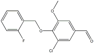 3-chloro-4-[(2-fluorophenyl)methoxy]-5-methoxybenzaldehyde 구조식 이미지