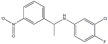 3-chloro-4-fluoro-N-[1-(3-nitrophenyl)ethyl]aniline Structure