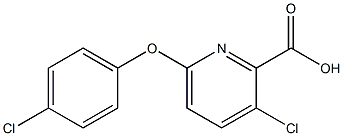 3-chloro-6-(4-chlorophenoxy)pyridine-2-carboxylic acid Structure