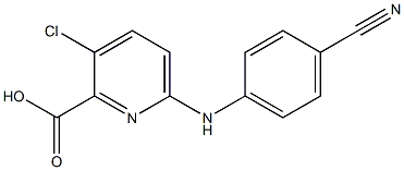3-chloro-6-[(4-cyanophenyl)amino]pyridine-2-carboxylic acid Structure