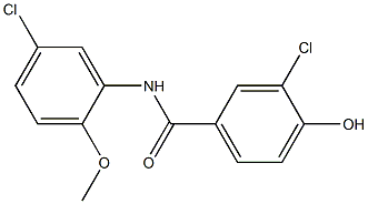 3-chloro-N-(5-chloro-2-methoxyphenyl)-4-hydroxybenzamide 구조식 이미지