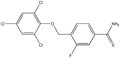 3-fluoro-4-(2,4,6-trichlorophenoxymethyl)benzene-1-carbothioamide Structure