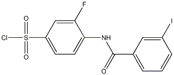 3-fluoro-4-[(3-iodobenzene)amido]benzene-1-sulfonyl chloride 구조식 이미지