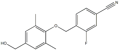 3-fluoro-4-[4-(hydroxymethyl)-2,6-dimethylphenoxymethyl]benzonitrile 구조식 이미지