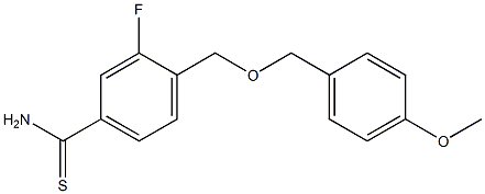 3-fluoro-4-{[(4-methoxyphenyl)methoxy]methyl}benzene-1-carbothioamide Structure