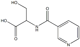 3-hydroxy-2-[(pyridin-3-ylcarbonyl)amino]propanoic acid Structure