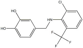 4-({[2-chloro-6-(trifluoromethyl)phenyl]amino}methyl)benzene-1,2-diol Structure