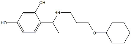 4-(1-{[3-(cyclohexyloxy)propyl]amino}ethyl)benzene-1,3-diol 구조식 이미지