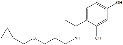 4-(1-{[3-(cyclopropylmethoxy)propyl]amino}ethyl)benzene-1,3-diol 구조식 이미지