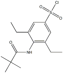 4-(2,2-dimethylpropanamido)-3,5-diethylbenzene-1-sulfonyl chloride Structure