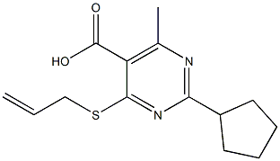 4-(allylthio)-2-cyclopentyl-6-methylpyrimidine-5-carboxylic acid 구조식 이미지