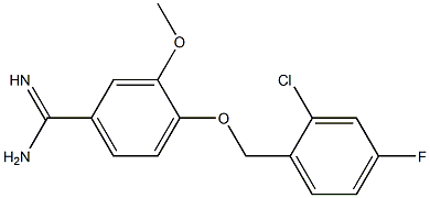 4-[(2-chloro-4-fluorophenyl)methoxy]-3-methoxybenzene-1-carboximidamide Structure