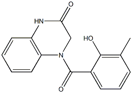 4-[(2-hydroxy-3-methylphenyl)carbonyl]-1,2,3,4-tetrahydroquinoxalin-2-one 구조식 이미지