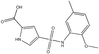 4-[(2-methoxy-5-methylphenyl)sulfamoyl]-1H-pyrrole-2-carboxylic acid 구조식 이미지