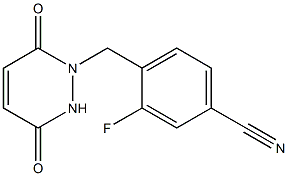 4-[(3,6-dioxo-3,6-dihydropyridazin-1(2H)-yl)methyl]-3-fluorobenzonitrile 구조식 이미지