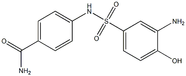 4-[(3-amino-4-hydroxybenzene)sulfonamido]benzamide 구조식 이미지