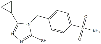 4-[(3-cyclopropyl-5-sulfanyl-4H-1,2,4-triazol-4-yl)methyl]benzene-1-sulfonamide 구조식 이미지