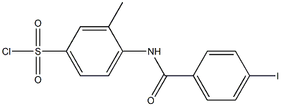 4-[(4-iodobenzene)amido]-3-methylbenzene-1-sulfonyl chloride Structure