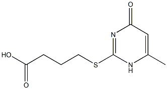 4-[(6-methyl-4-oxo-1,4-dihydropyrimidin-2-yl)sulfanyl]butanoic acid 구조식 이미지