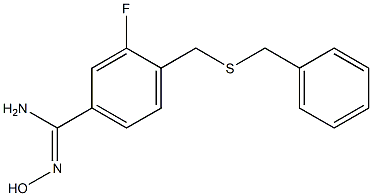 4-[(benzylsulfanyl)methyl]-3-fluoro-N'-hydroxybenzene-1-carboximidamide Structure