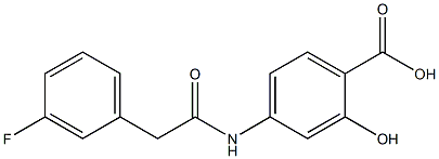 4-[2-(3-fluorophenyl)acetamido]-2-hydroxybenzoic acid 구조식 이미지